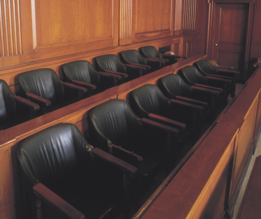Empty jury box