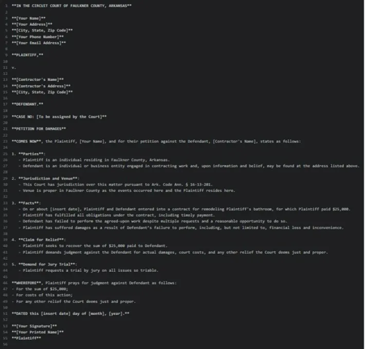 Screenshot of prompt and response in gpt-40-mini