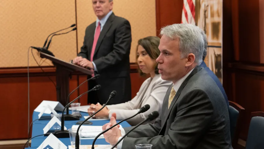 Panel discussion with three participants at NCSC event