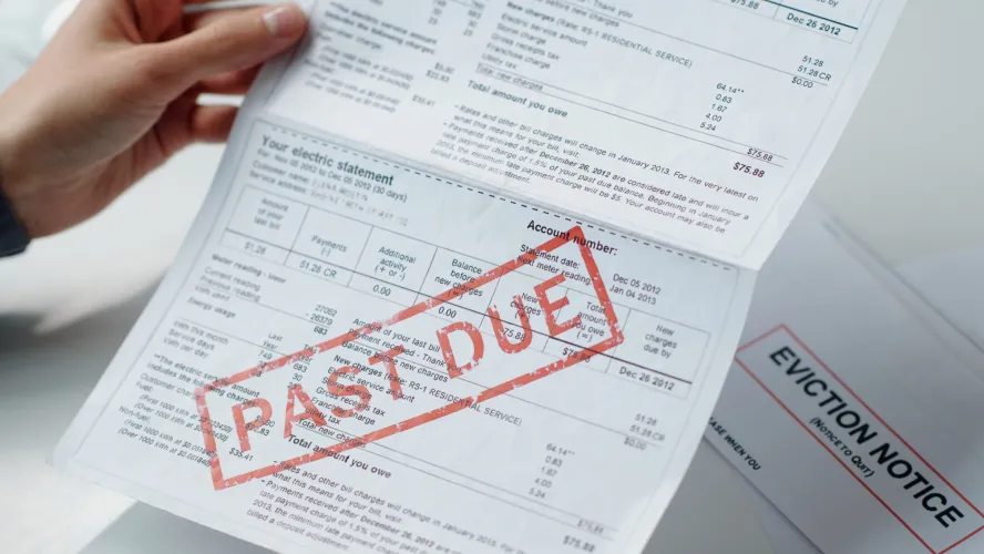 Photo of past due bills