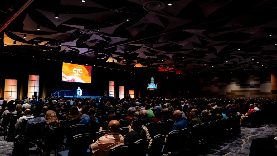 Crowd photo from one of CTC 2023 main sessions
