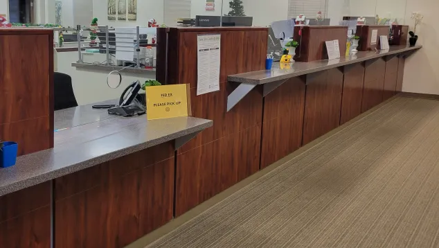 Photo of customer service counter at Montgomery County (Va.) Courthouse