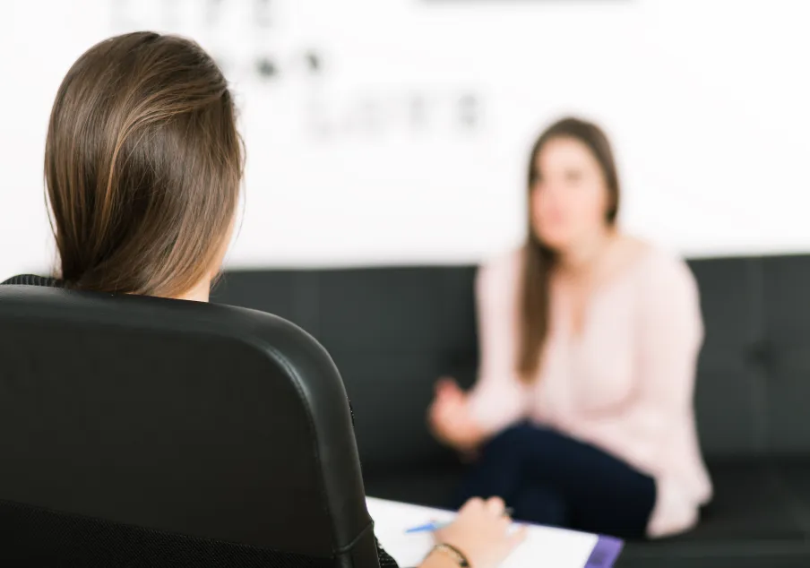 Two women in a counseling session