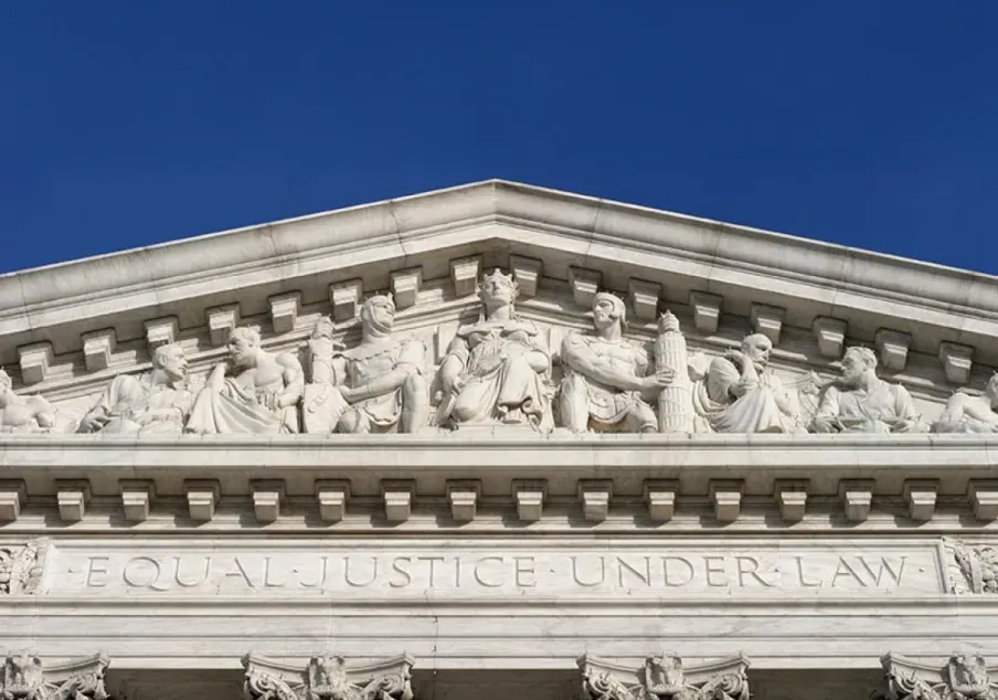 Courthouse with "Equal Justice Under the Law" engraved on the pediment.