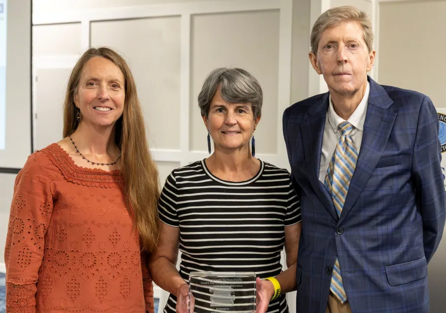 Alaska's Stacey Marz and Chief Justice Susan Carney with Utah Chief Justice Matthew Durrant