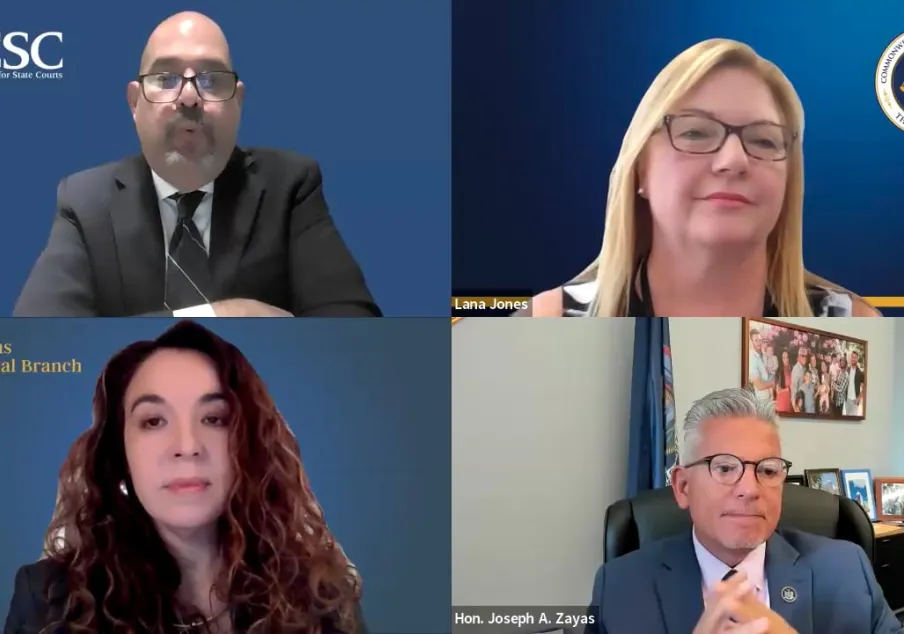 Webinar screenshot of four presenters