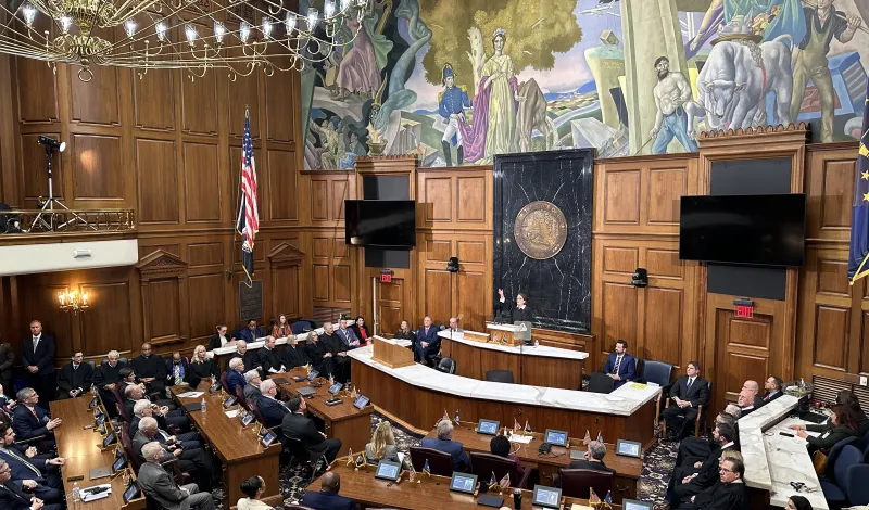 Chief Justice Loretta Rush delivering the 2026 state of the judiciary address 
